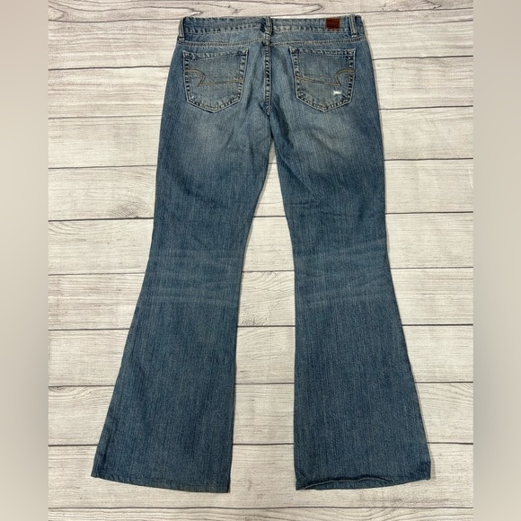 American Eagle Real Flare Jeans ALTERED TO 6 regular instead of 6 long - Picture 2 of 5